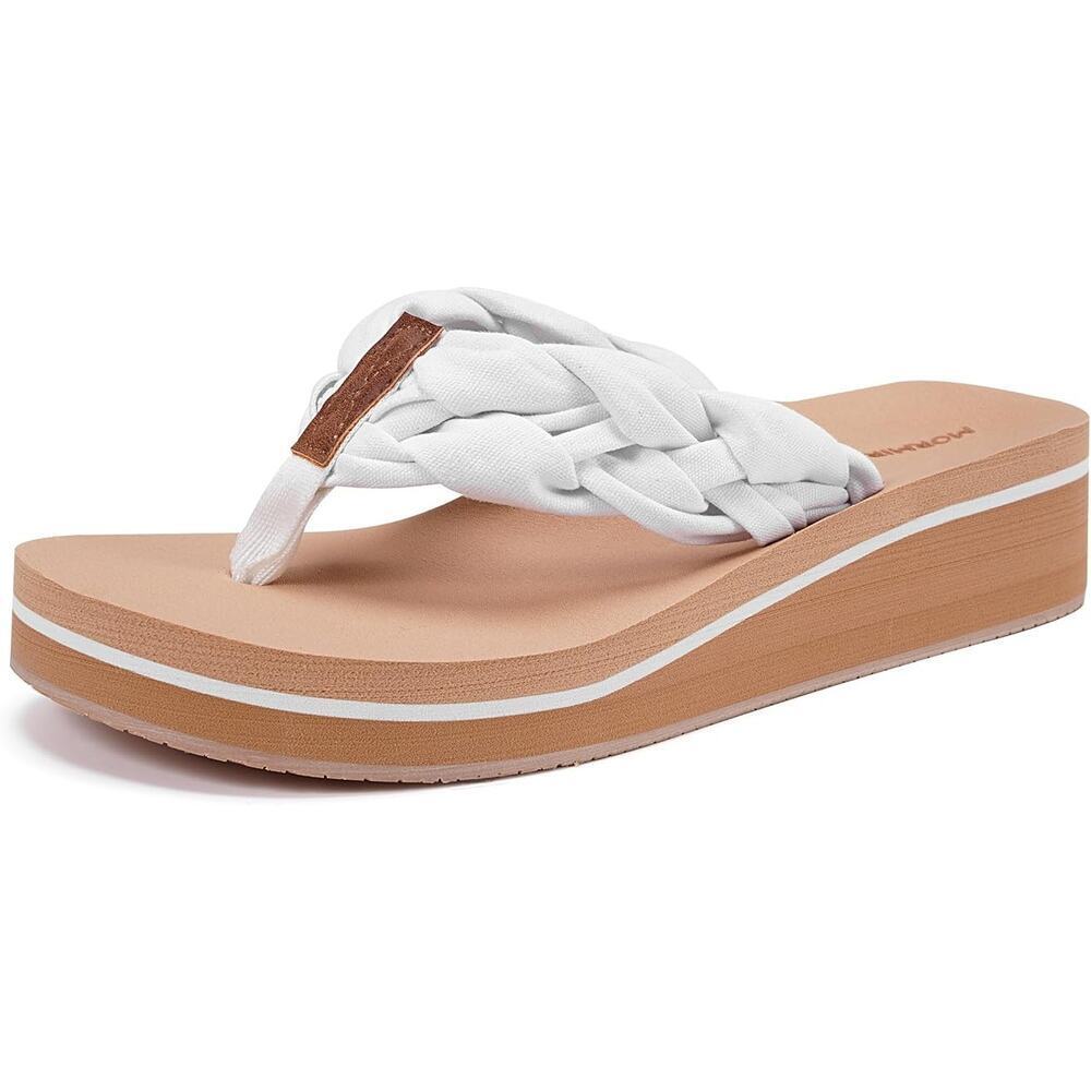 Elegant White Braided Platform Sandals